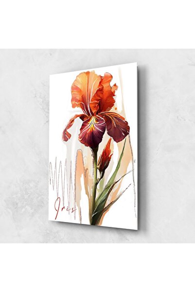 Arthub Glass Painting, Bedroom and Living Room, Iris, Orange Iris