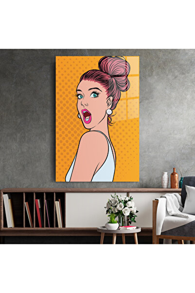 Arthub Glass Painting, Bedroom and Living Room, Pop, Pop Comic Lady