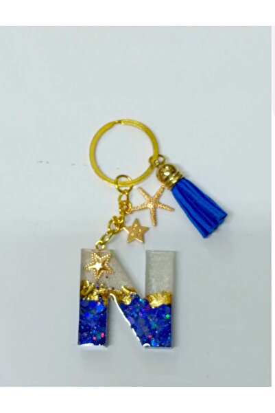 demirbasavm Handmade Letter N Epoxy Keychain