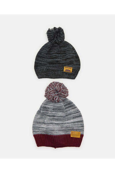 REDTAG مجموعة قبعات محبوكة متنوعة للرجال (عبوة من قطعتين)