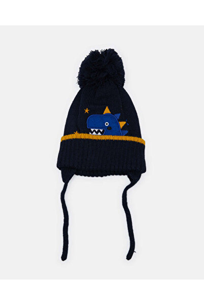REDTAG Boys Navy Dino Knitted Cap