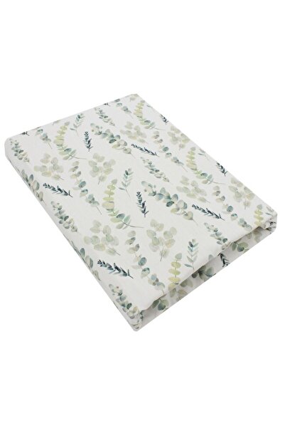PRICHINDEL Cearșaf cu elastic, bumbac, flori de eucalipt, 120 x 60 cm, multic...