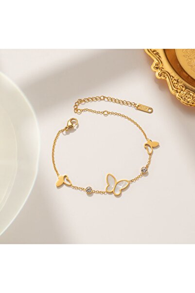 RAFINI Butterfly Bracelet Gold - 18K Gold Plated, Stainless Steel