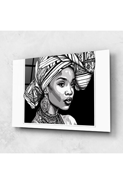 Arthub Tablou Sticla,Dormitor si Living, Femei Africane, Beautiful African Lady