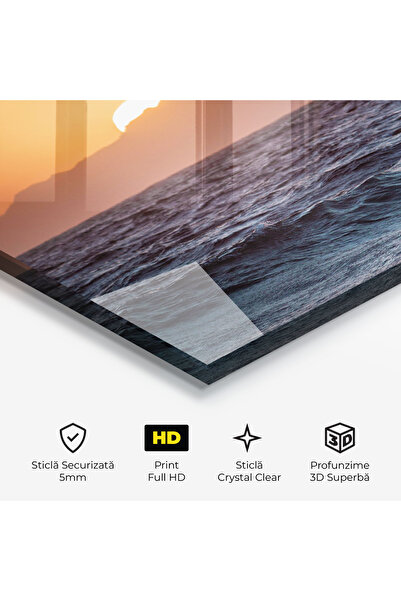 Arthub Glass Painting, Bedroom and Living Room, Sunset, Morning Waves