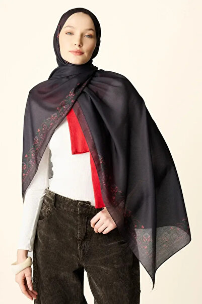 Madame Polo Verona Desenli Pamuk Dokulu Şal - Kahverengi