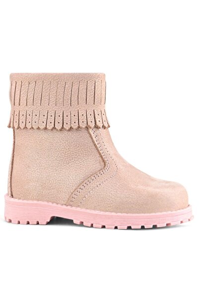 Rakerplus Chiron Genuine Leather Pink Glitter Zippered Girls' Boots
