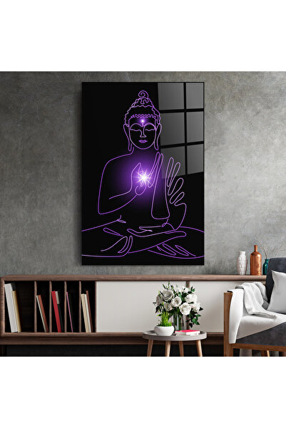 Arthub Tablou Sticla,Dormitor si Living, Buddha, Glowing Buddha