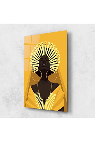 Arthub Glass Painting, Bedroom and Living Room, African Women, African Pretty Yellow