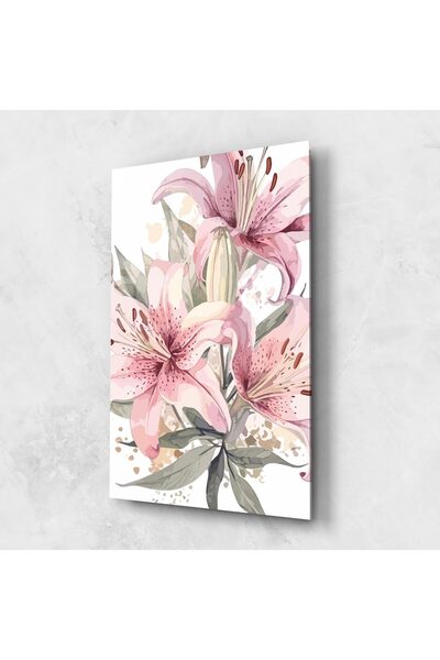 Arthub Tablou Sticla,Dormitor si Living, Crini, Light Pink Lily Art