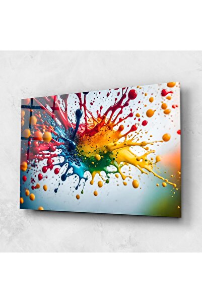 Arthub Tablou Sticla,Dormitor si Living, Culori Vibrante, Colorful Splash Rai...