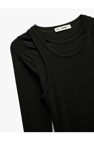 Koton Slim Fit Athlete Look Crew Neck Long Sleeve T-Shirt