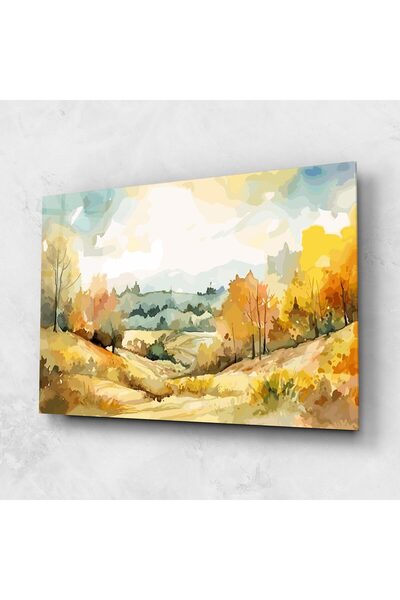 Arthub Glass Painting, Bedroom and Living Room, Autumn, Green Yellow Autumn