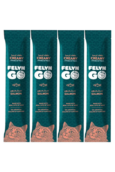 Felyn Go Creamy Salmon Lickable Treats 4x15g – Grain-Free Hydrating Cat Snacks
