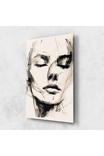 Arthub Glass Painting, Bedroom and Living Room, Portrait, Continuous Line Woman