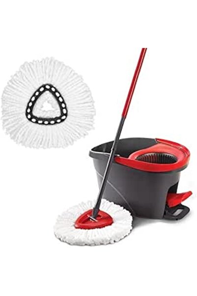 SKY TOUCH SKY-TOUCH Spin Mop and Bucket Set with Foot Pedal & Telescopic Handle, 100% Microfiber Head