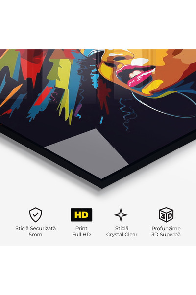 Arthub Tablou Sticla,Dormitor si Living, Femei Africane, African Woman Portrait