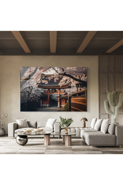 Arthub Glass Painting, Bedroom and Living Room, Asian, Cherry Blossom Garden