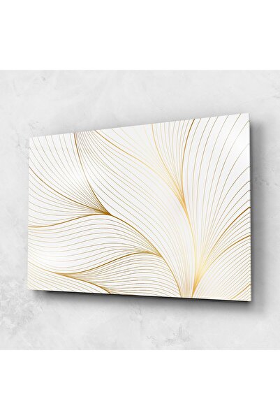 Arthub Tablou Sticla,Dormitor si Living, Minimaliste, Gold Wave