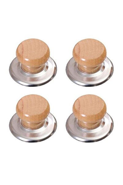 Premium Wooden Pot Lid Knob Handles – Set of 4 Universal Replacements with Stainless Steel Base