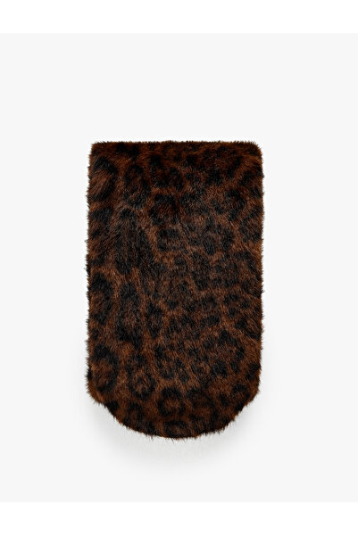 Koton Leopard Patterned Faux Fur Scarf - X Melis Ağazat