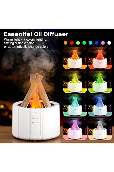 NEONI Bonfire Humidifier 250ML with Remote Control, Silent Flame Diffuser