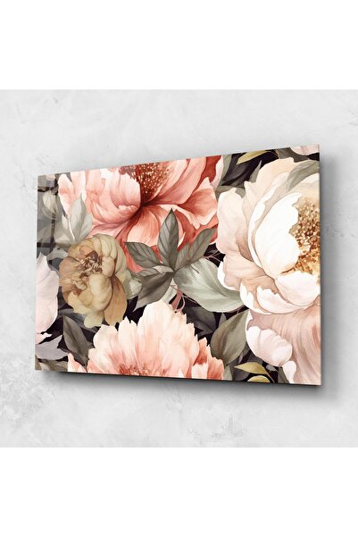 Arthub Glass Painting, Bedroom and Living Room, Peonies, Cream Pink Peony