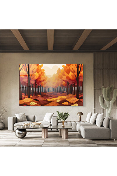 Arthub Glass Painting, Bedroom and Living Room, Autumn, Autumn Forest View