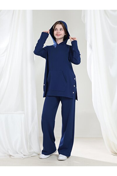 Giyinse Lilya Girl's Tunic Set Navy Blue