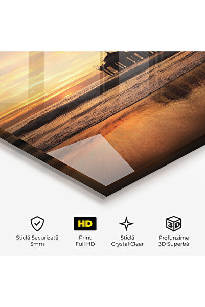 Arthub Glass Painting, Bedroom and Living Room, Beaches, Beach Sunset View