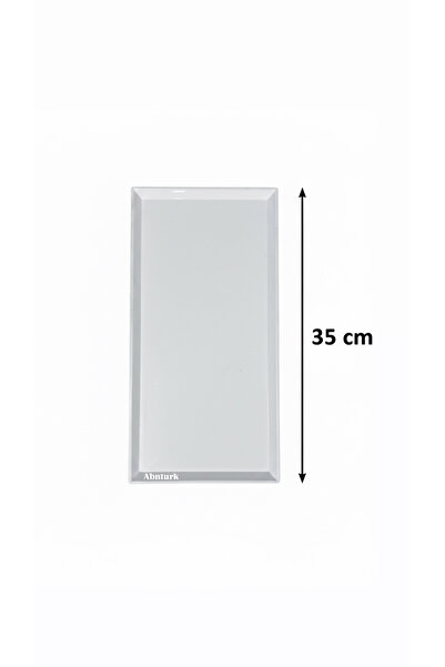 abnturk 3 adet beyaz renk sunum tepsisi 35x18 cm Kırılmaz Ultra Dayanıklı Ser...