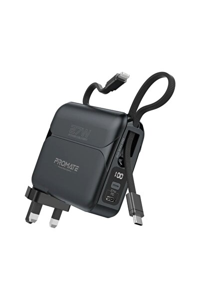 Promate بنك طاقة فائق الصغر بسعة 20000 مللي أمبير في الساعة مع شاحن تيار متردد