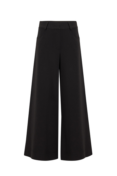 Exquise Wide Leg High Waist Pocket Woven Trousers
