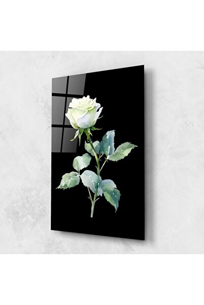 Arthub Glass Painting, Bedroom and Living Room, Roses, White Rose