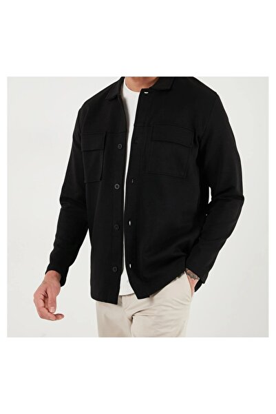 JSCO Men's Double Pocket Full Lycra Double Face Sweat Shirt with Covered Pockets