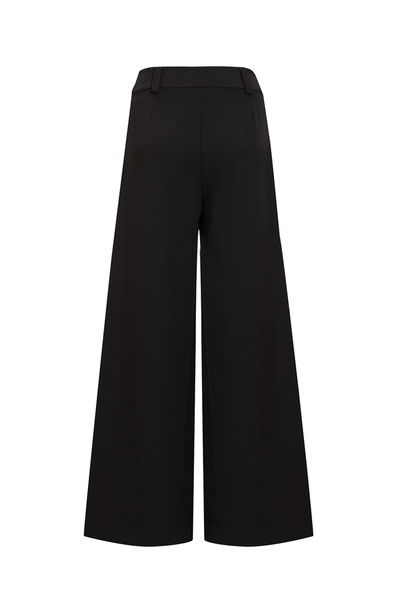 Exquise Wide Leg High Waist Pocket Woven Trousers