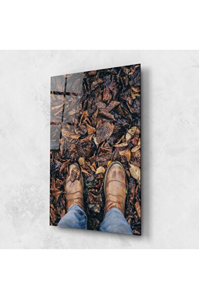 Arthub Glass Painting, Bedroom and Living Room, Autumn, Leaves After Rain