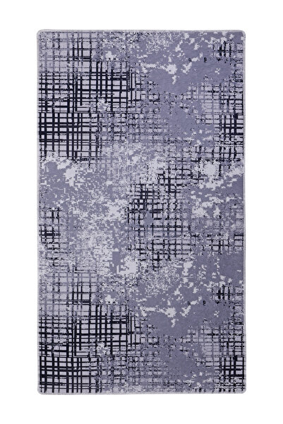 Dijidekor Digital Carpet Modern Designed Gray Color Washable Non-Slip Cut Carpet Runner 160X200