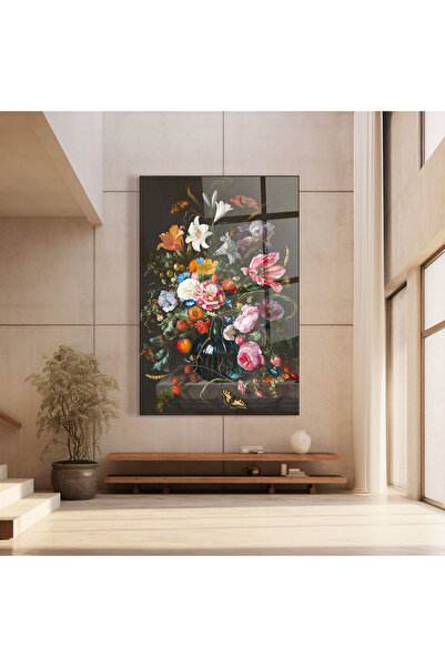Arthub Glass Painting, Bedroom and Living Room, Flowers In Vase, Blossom Of Life