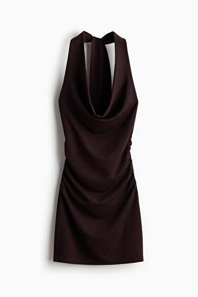 H&M Drapeli Halter Yaka Elbise