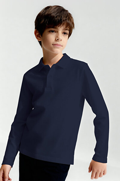 TOMMY LIFE Basic Polo Neck 2-Pack Navy Blue-Coral Unisex Kids T-Shirt - 11170