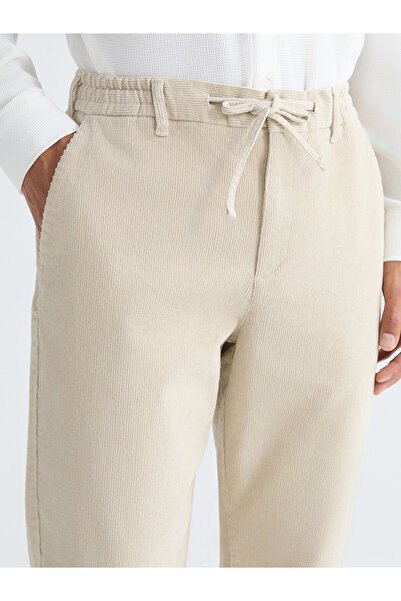 LC Waikiki Beige Standard Fit Velvet Men's Trousers