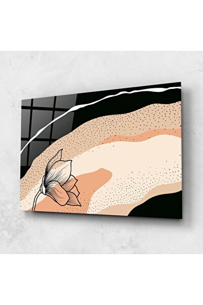 Arthub Tablou Sticla,Dormitor si Living, Flori Desenate, Black Line Art Plant