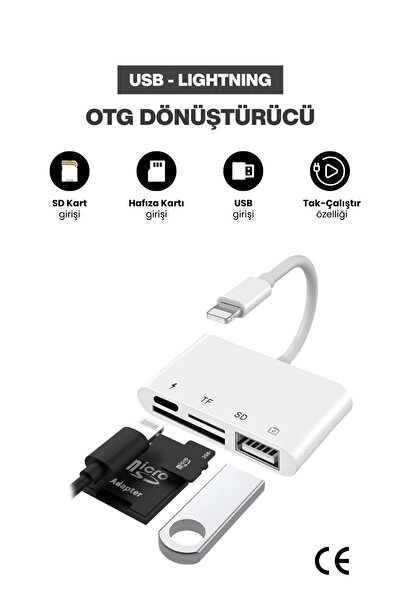 Concord USB 2.0 Lightning Otg Converter - Sd & Tf Card Reader iPhone Compatible