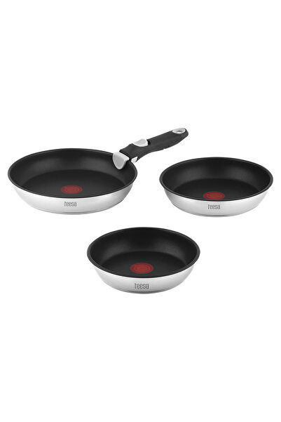 Teesa [title] Set 4 Pieces 3 Pans 22/24/28 Removable Handle
