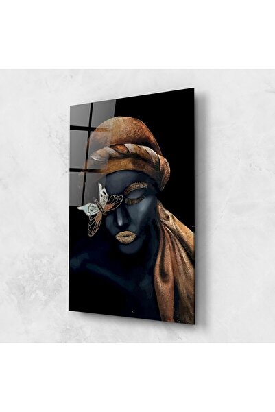 Arthub Tablou Sticla,Dormitor si Living, Porterete, Butterfly Lady