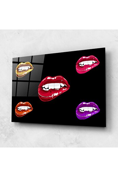 Arthub Tablou Sticla,Dormitor si Living, Lips, Mix Color Lips