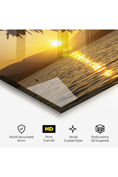 Arthub Glass Painting, Bedroom and Living Room, Summer, Yellow Sunrise