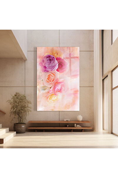 Arthub Glass Painting, Bedroom and Living Room, Roses, Pastel Color Roses