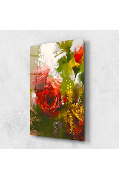Arthub Tablou Sticla,Dormitor si Living, Trandafiri, Red Rose Painting